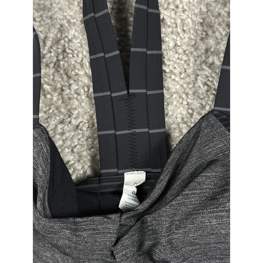 Lululemon Rest Less Tank Top Womens 6 Gray Drawcord Cinch Waist Shelf Bra - Picture 4 of 8